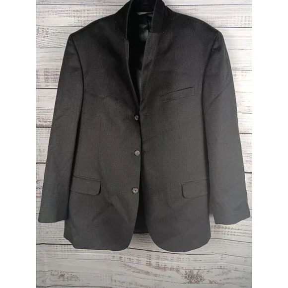 Eddie Bauer Jacket Blazer 100% Worsted Wool Twill Sport Coat 44R - Picture 1 of 9